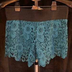 Copper Key Black and Teal Lace Garment